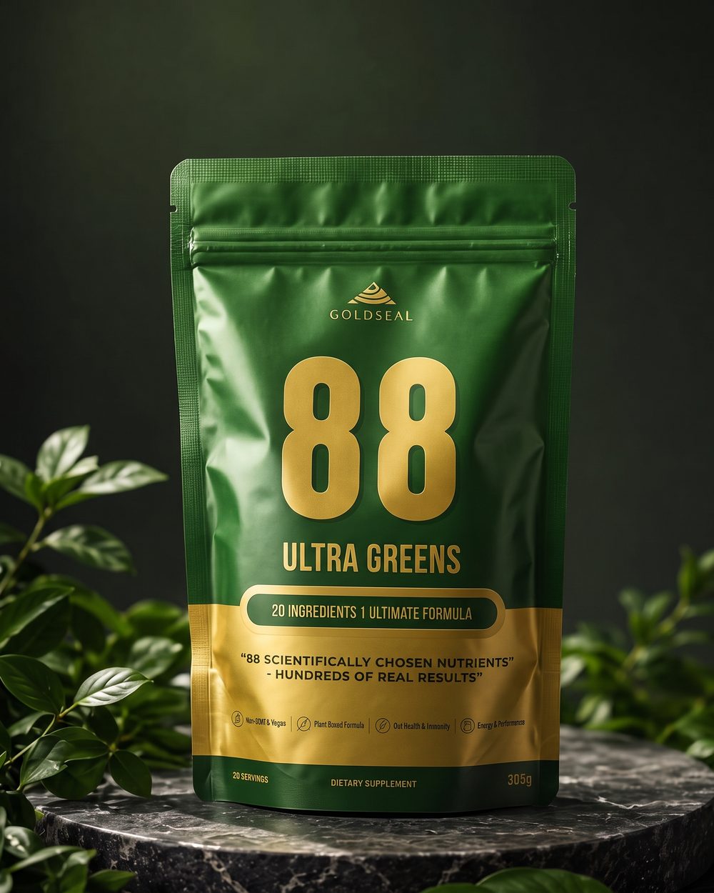 Gold Seal 88 Ultra Greens, 440g pouch, 30 servings