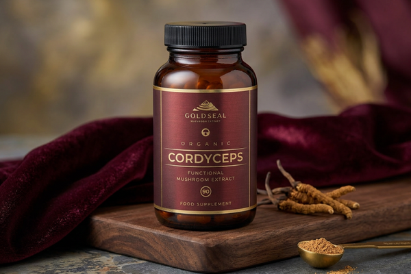 Gold Seal Cordyceps Capsules with organic functional mushroom extract