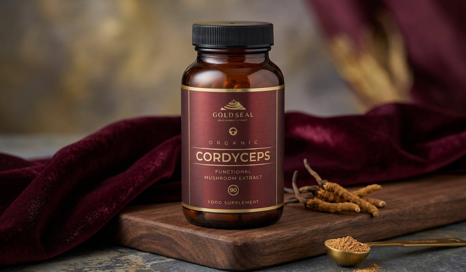 Gold Seal Cordyceps Capsules with organic functional mushroom extract