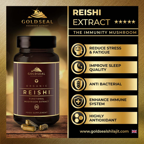 Reishi Mushrooms Capsules Gold Seal Shilajit|
